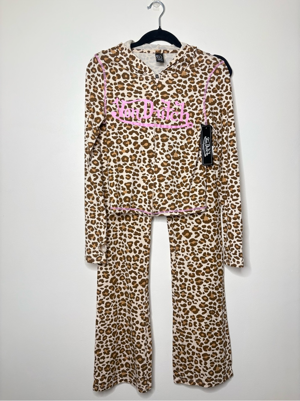 Von Dutch Cheeta Leopard Two Piece Track Set Active New Y2K